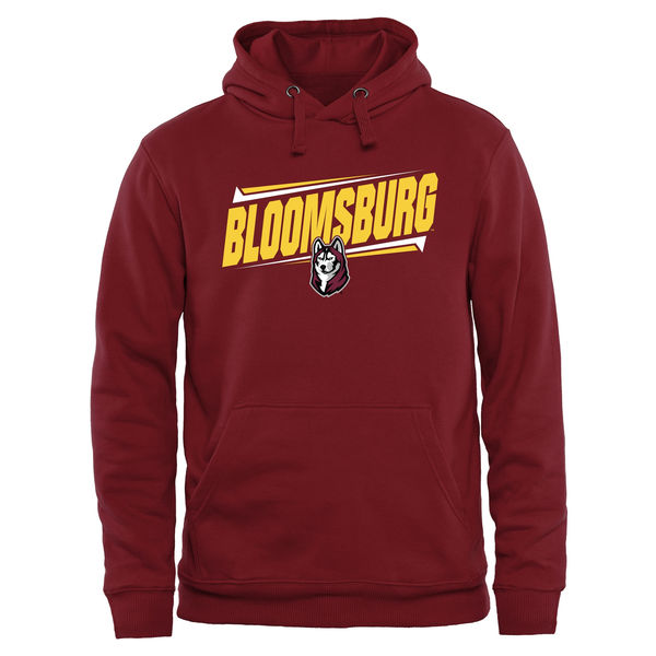 Men NCAA Bloomsburg Huskies Double Bar Pullover Hoodie Maroon->more ncaa teams->NCAA Jersey